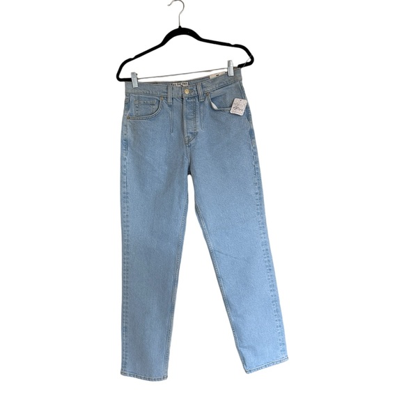 NWT FREE PEOPLE x Care FP A New Day Mid Rise Straight Leg Jean In ISLA Blue